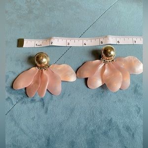 ASOS gold button and blush petals earrings